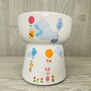 Disney Winnie the Pooh chewy tall pedi stool pet / dog / cat food bowl ceramic